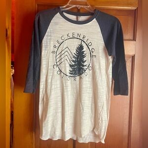 Breckenridge 3/4 Sleeve Tee - Black and Cream